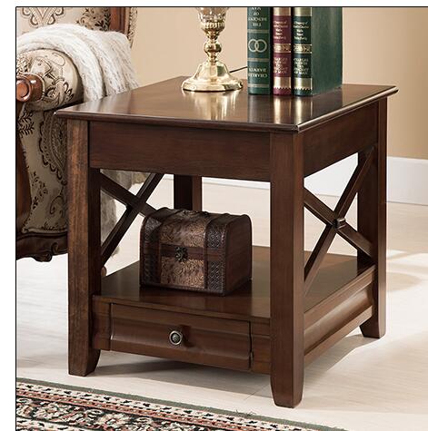 American sofa edge cabinets living room round corner a few round coffee table solid wood European handrail cabinet storage .