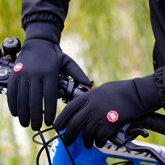 Winter Warm Men Cycling Gloves Thicken Velvet Outdoor Sports Fleece Bike Gloves guantes ciclismo Touchscreen Men's luva bike